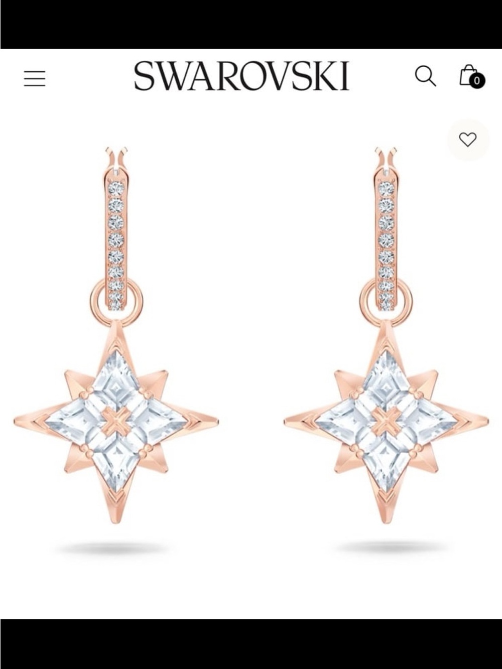 Symbolica drop earrings Star, , Rose gold-tone plated like new verified #2168